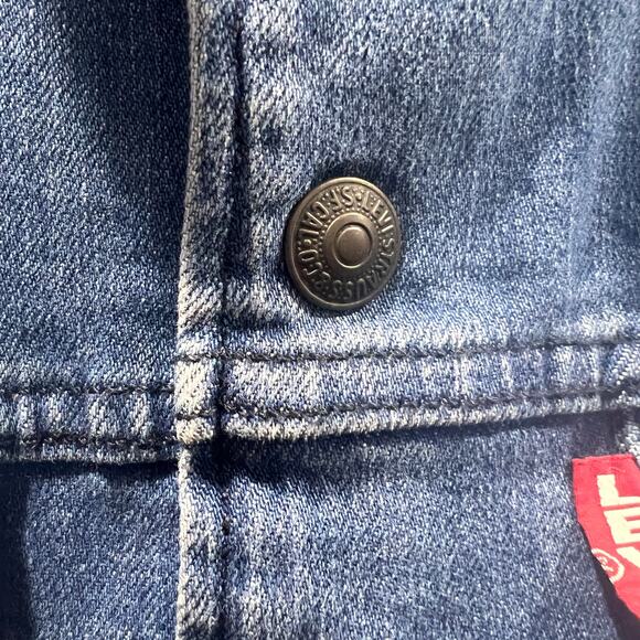 Levis Premium Denim Jacket Men’s Size L Trucker Snap - Picture 4 of 12